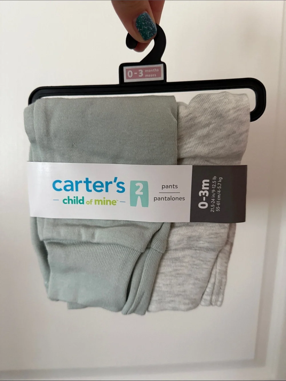 Carter's 2-Pack Baby Pants in Sage and Heather